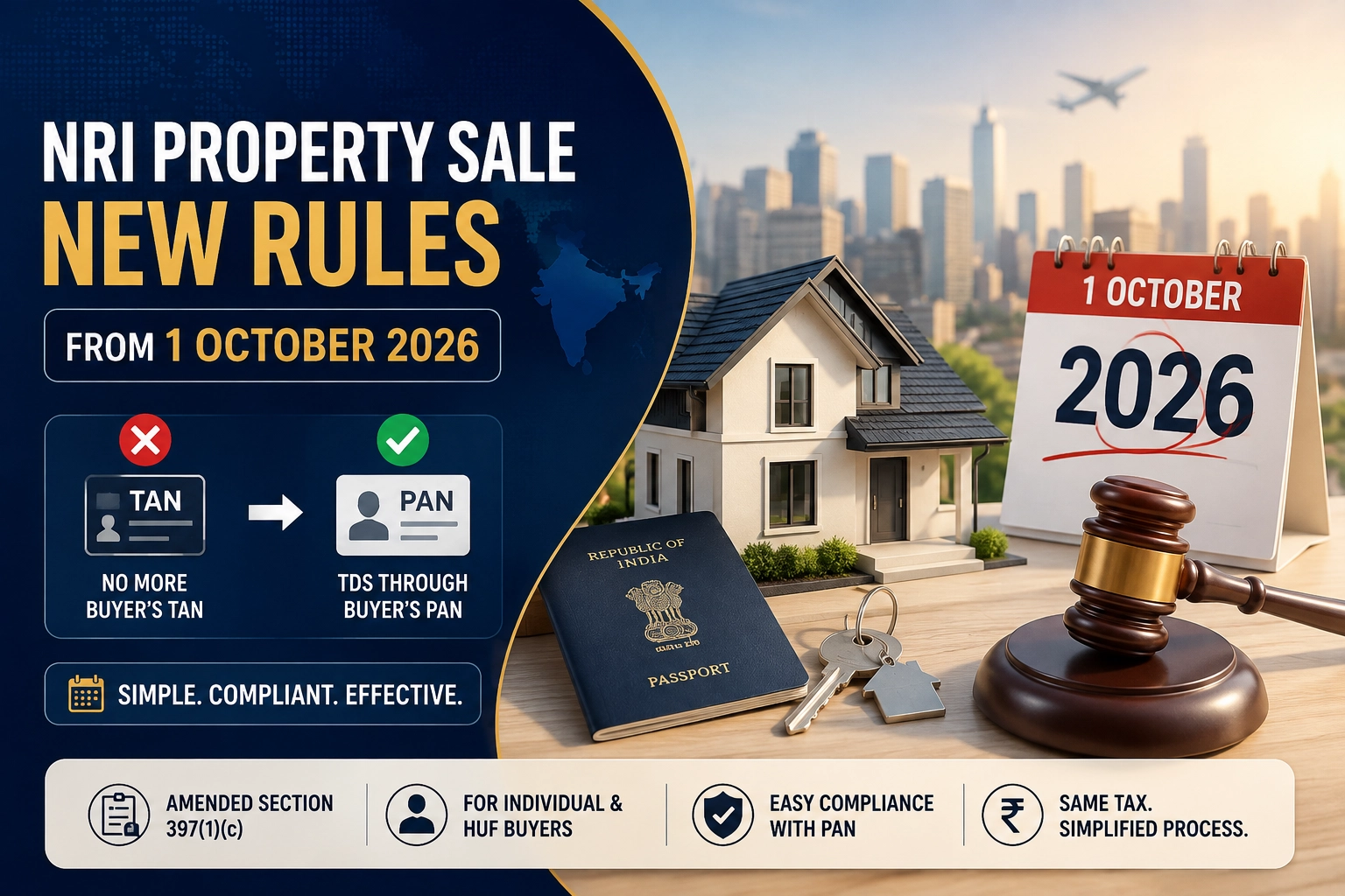 Can NRIs Sell Property in India Before 1 October 2026 Without a Buyer’s TAN? New Rules Under Section 397(1)(c) Explained